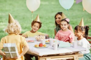 Kids Enjoying Birthday Party in Summer